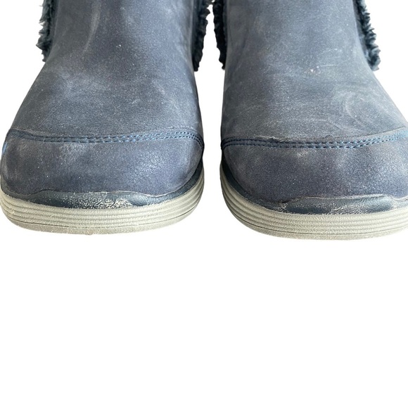 RYKA Faux Fur Slip On Wedge Ankle Boots Namaste Blue Size 10M - Picture 9 of 13